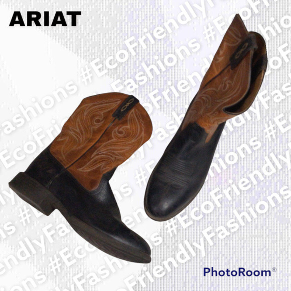 Ariat Heritage Cowpuncher Western Boots Brown Leather Men's Size US 10.5